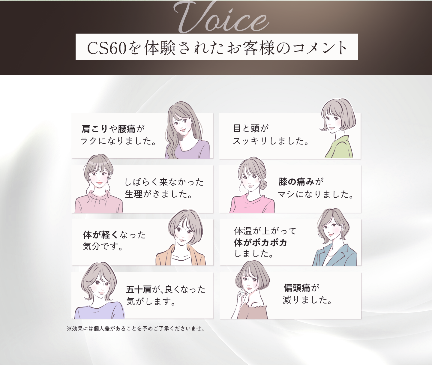 CS60を体験されたお客様のコメント
